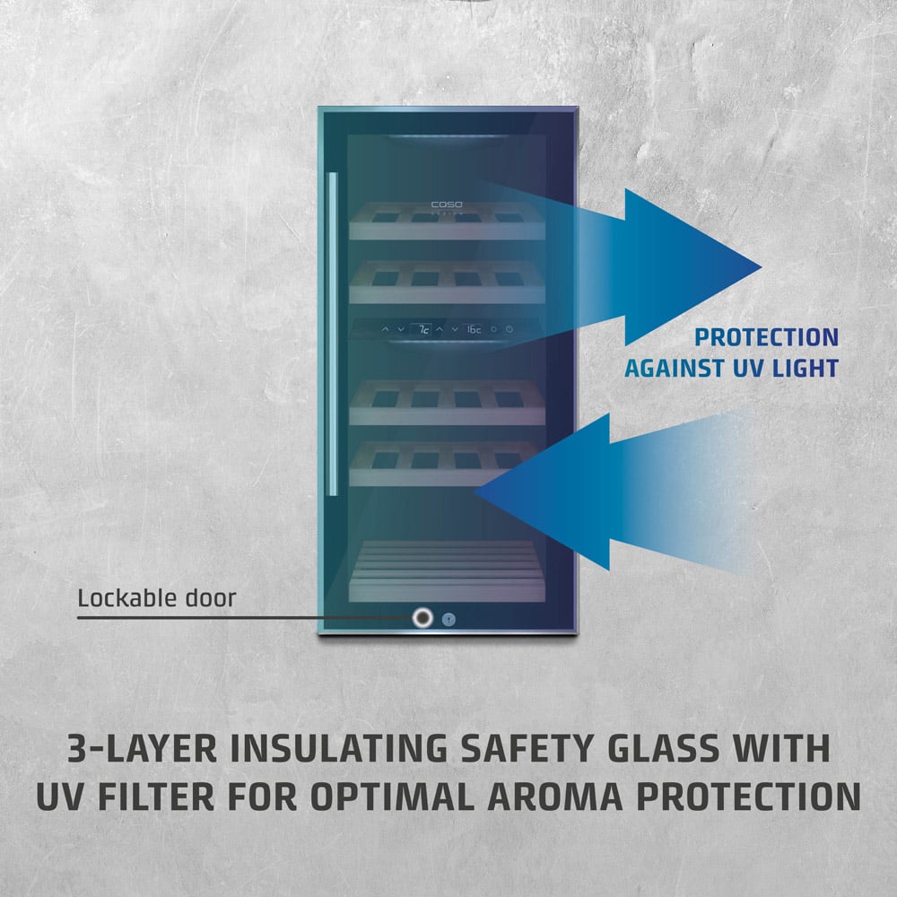 CASO Design WineComfort 644 Black 24 Bottle Wine Cooler Fridge Image 4