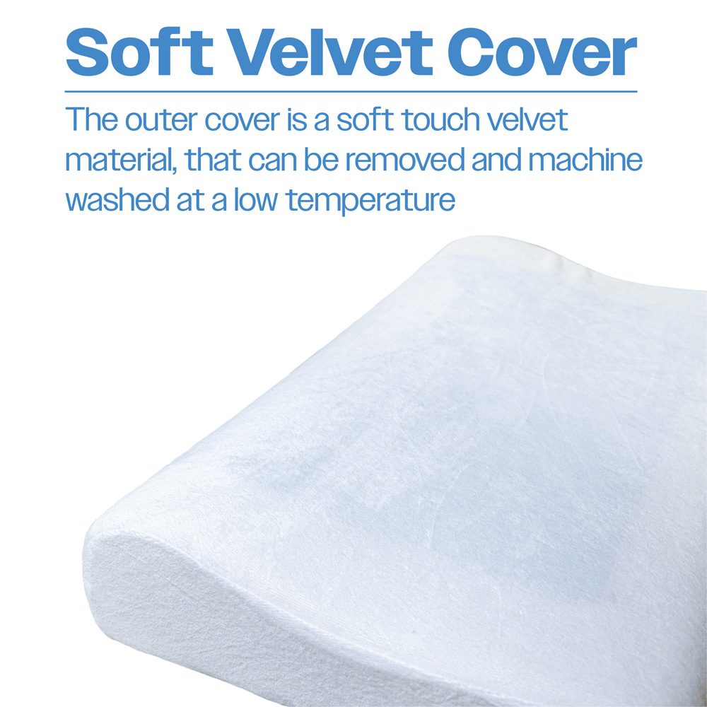 Aidapt Cooling Gel Comfort Memory Foam Contour Pillow with Removable Soft Velvet Cover Image 6