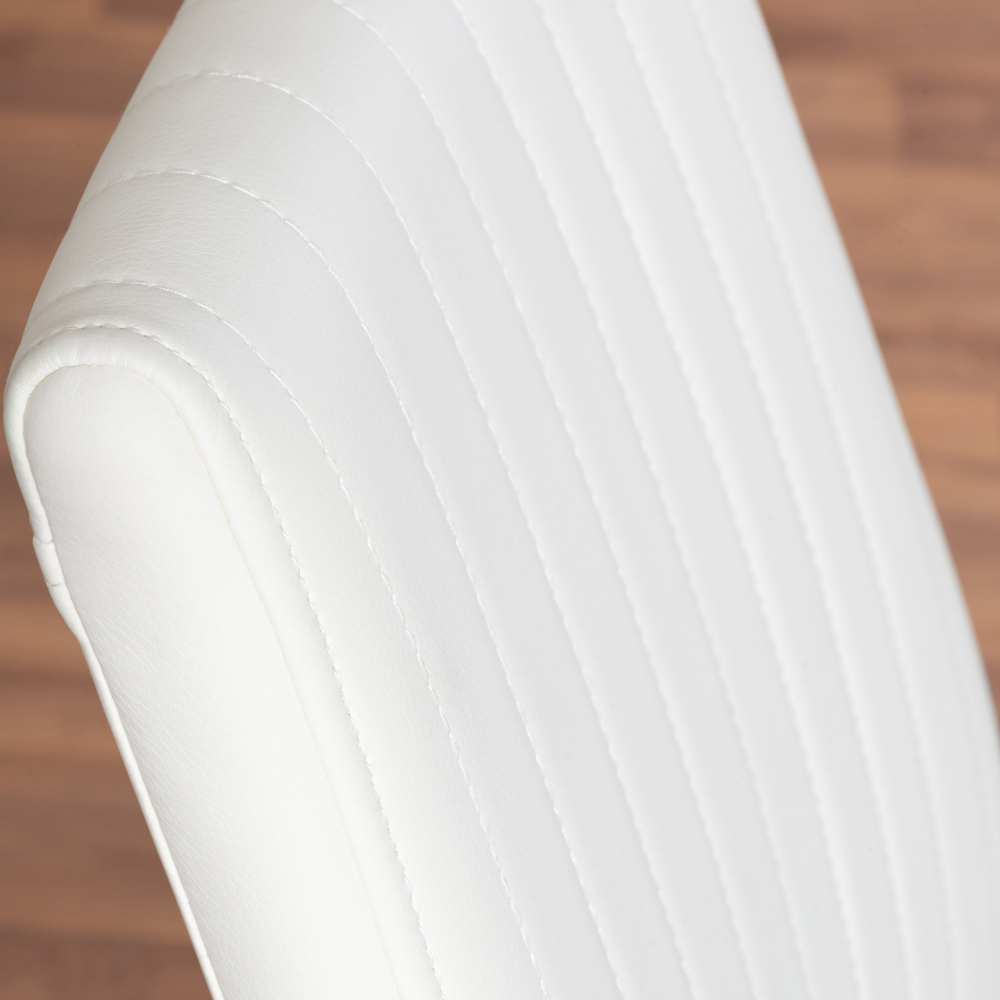 Furniturebox Elissa Fontana Marble Effect 2 Seater Round Dining Set White and Chrome Image 8