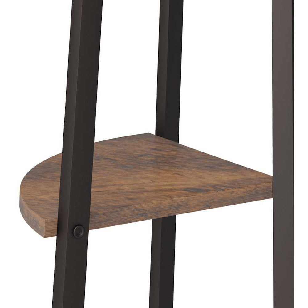 vidaXL 3-Tier Dark Brown and Black Corner Shelf Image 5