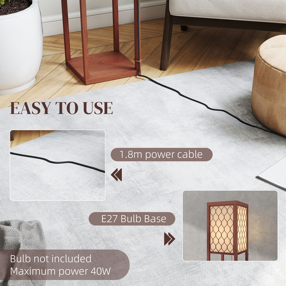 Portland 3 Shelf Brown Floor Lamp Image 7