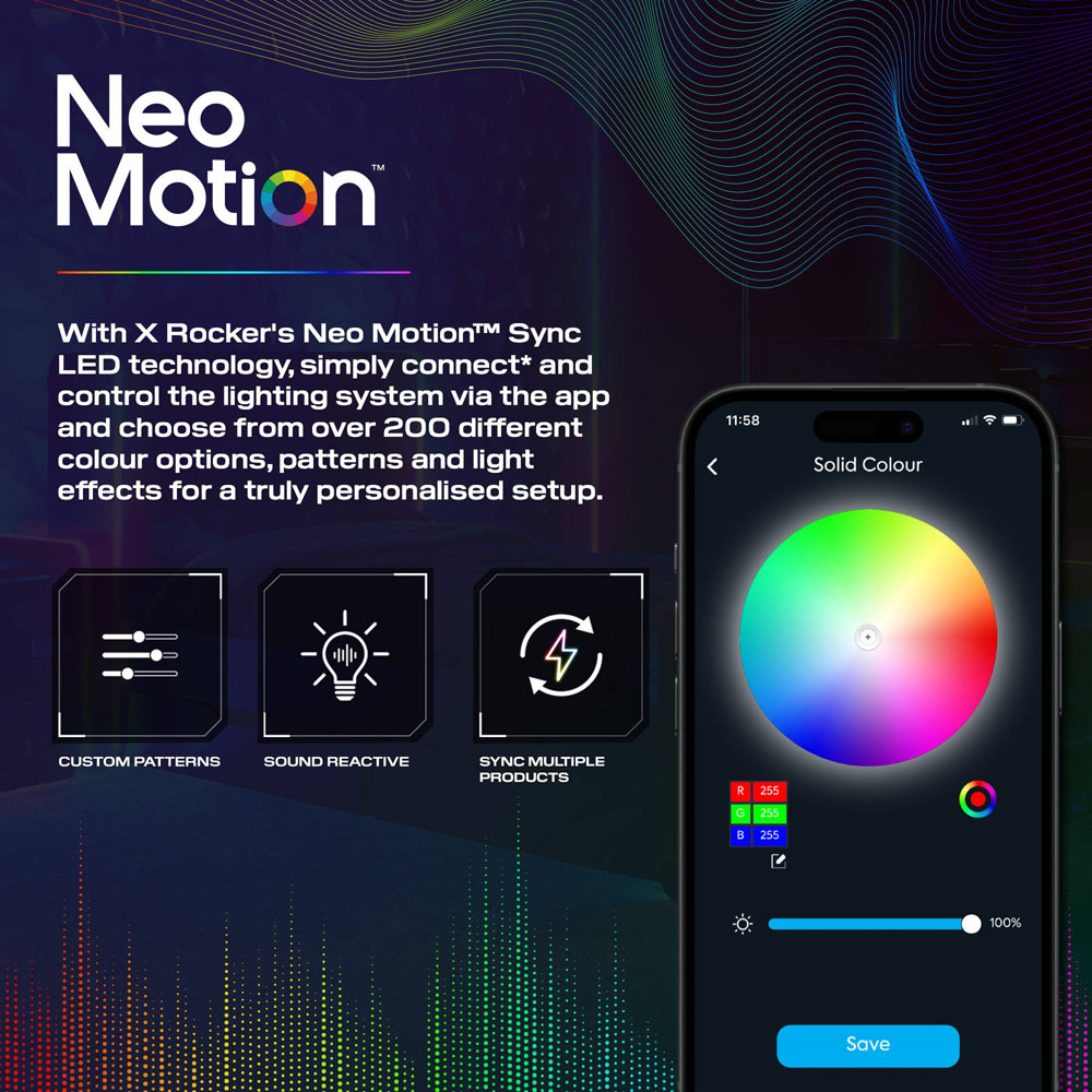 X Rocker Electra Single White RGB LED Gaming Bed with Storage and Neo Motion Sync App Control Image 8