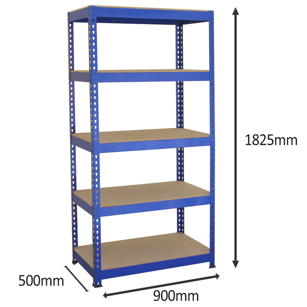 Monster Shop Q-Rax Blue Metal Racking Units 182.5 x 90 x 50cm 5 Pack Image 6