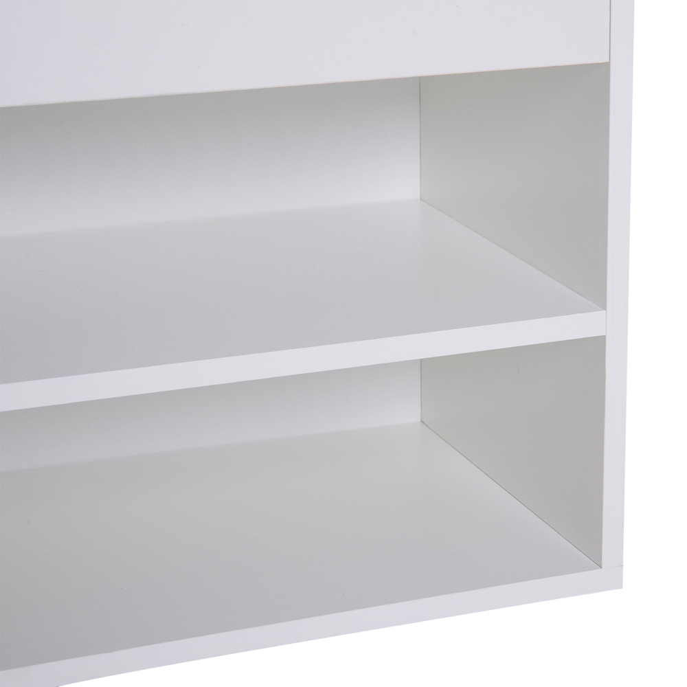 Portland White Wooden Shoe Rack with Storage Seat Image 3