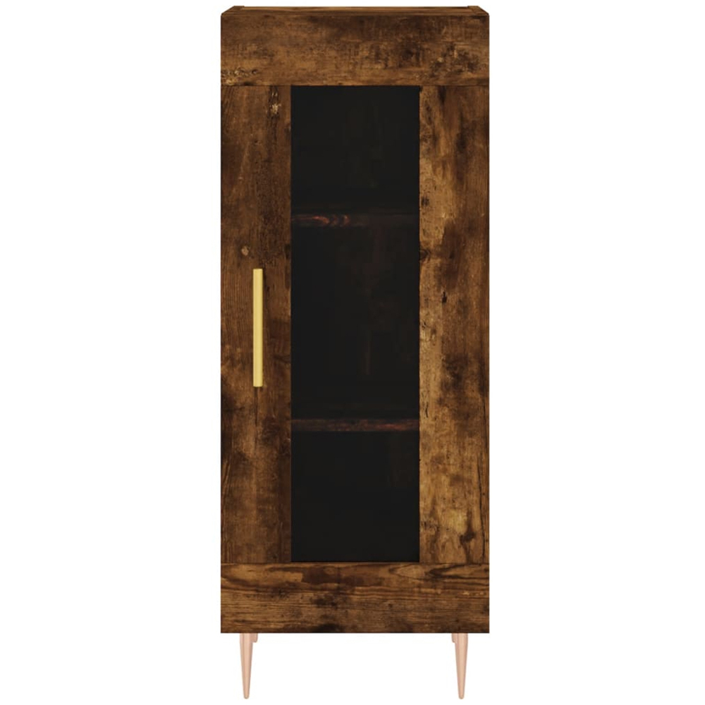vidaXL Single Glass Door 3 Shelf Smoked Oak Sideboard Image 5