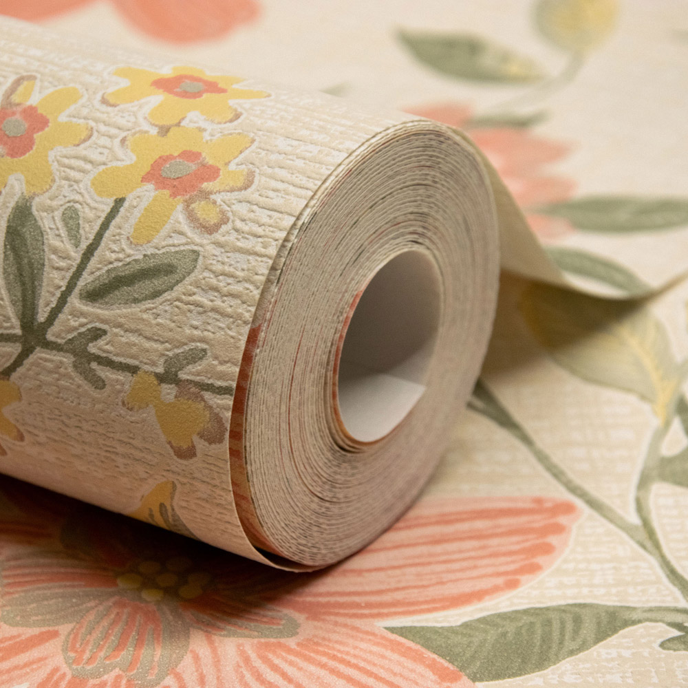 Grandeco Katsu Trail Floral Blown Blush Wallpaper Image 2
