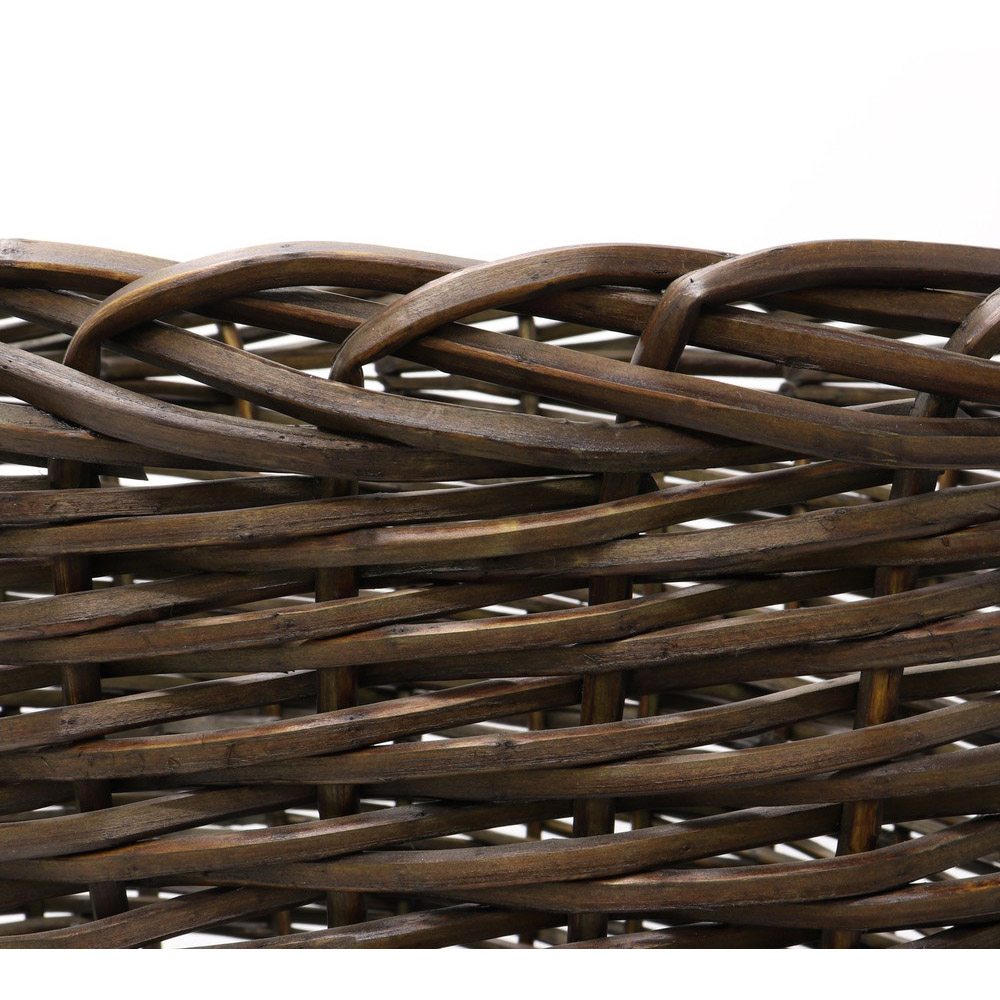 JVL Dark Willow Brown Log Basket with Metal Handles 36 x 55 x 47cm Image 8