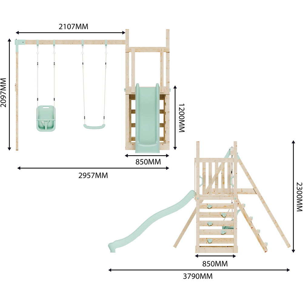 Mercia Mountain Climbing Frame Play Tower with Slide Swing and Baby Swing Image 9
