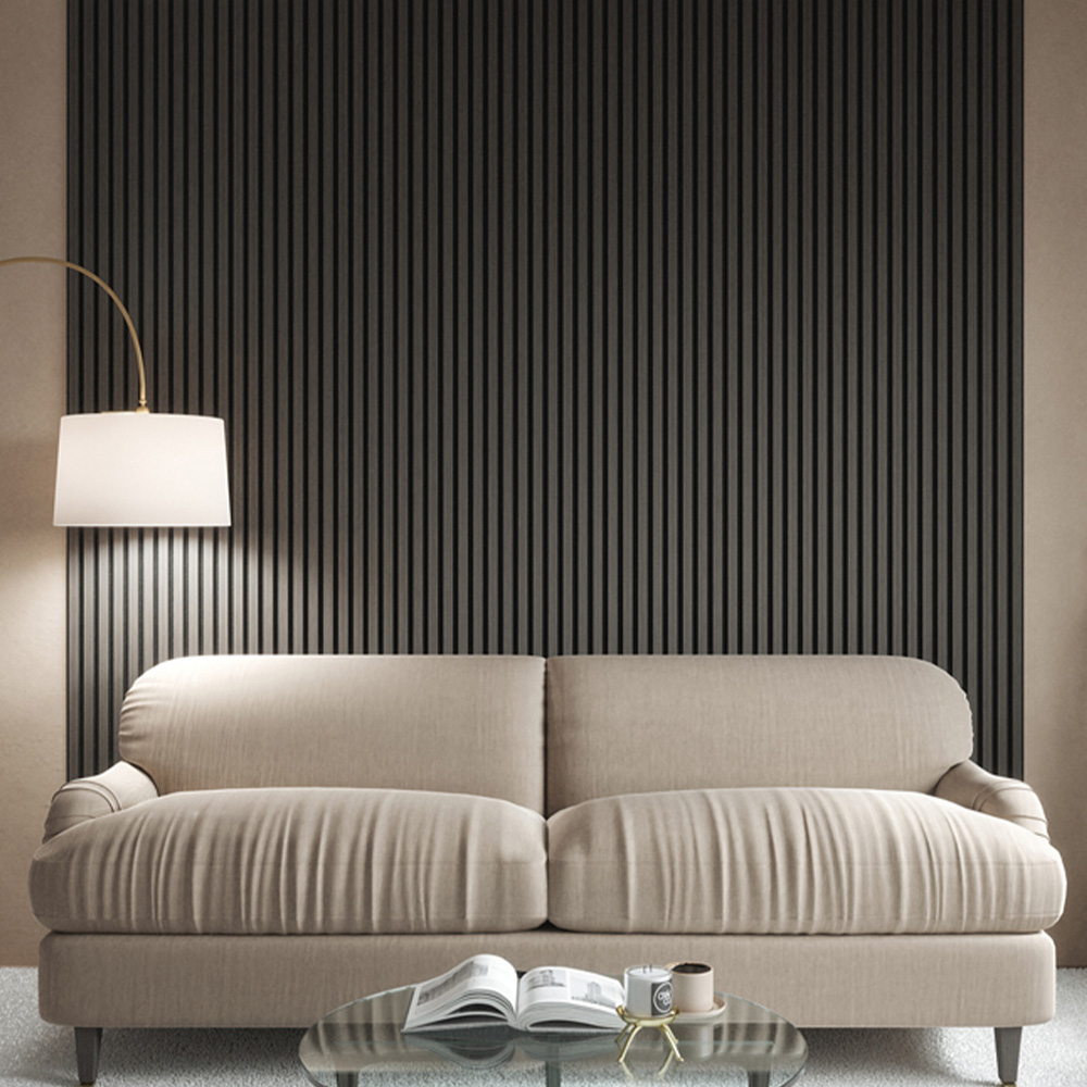 Kraus Easy Living Alder Grey Acoustic Slat Wall Panel 240 x 60cm 5 Pack Image 1