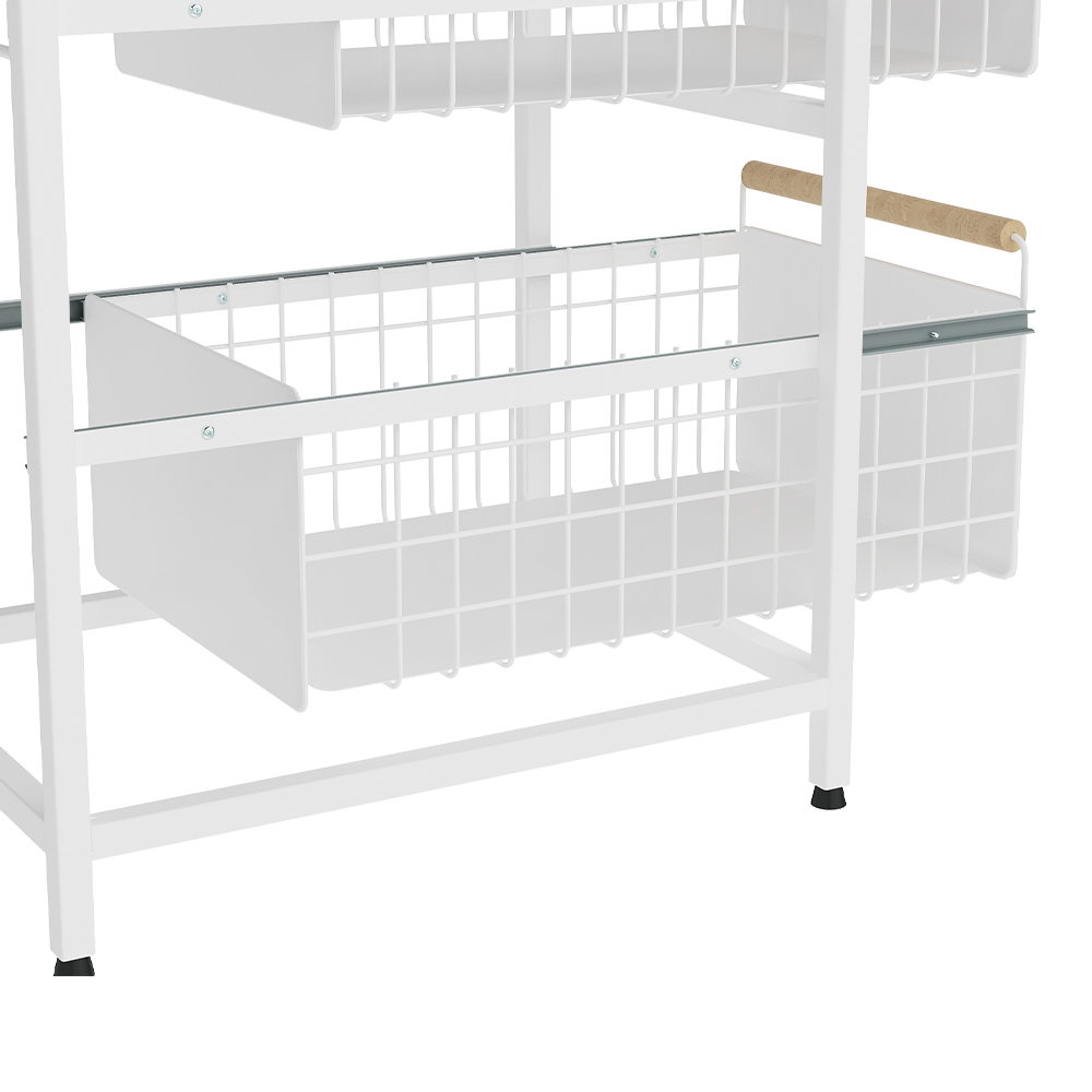 Living and Home 2 Shelf White Pull-Out Cabinet Organiser 29.5cm Image 5