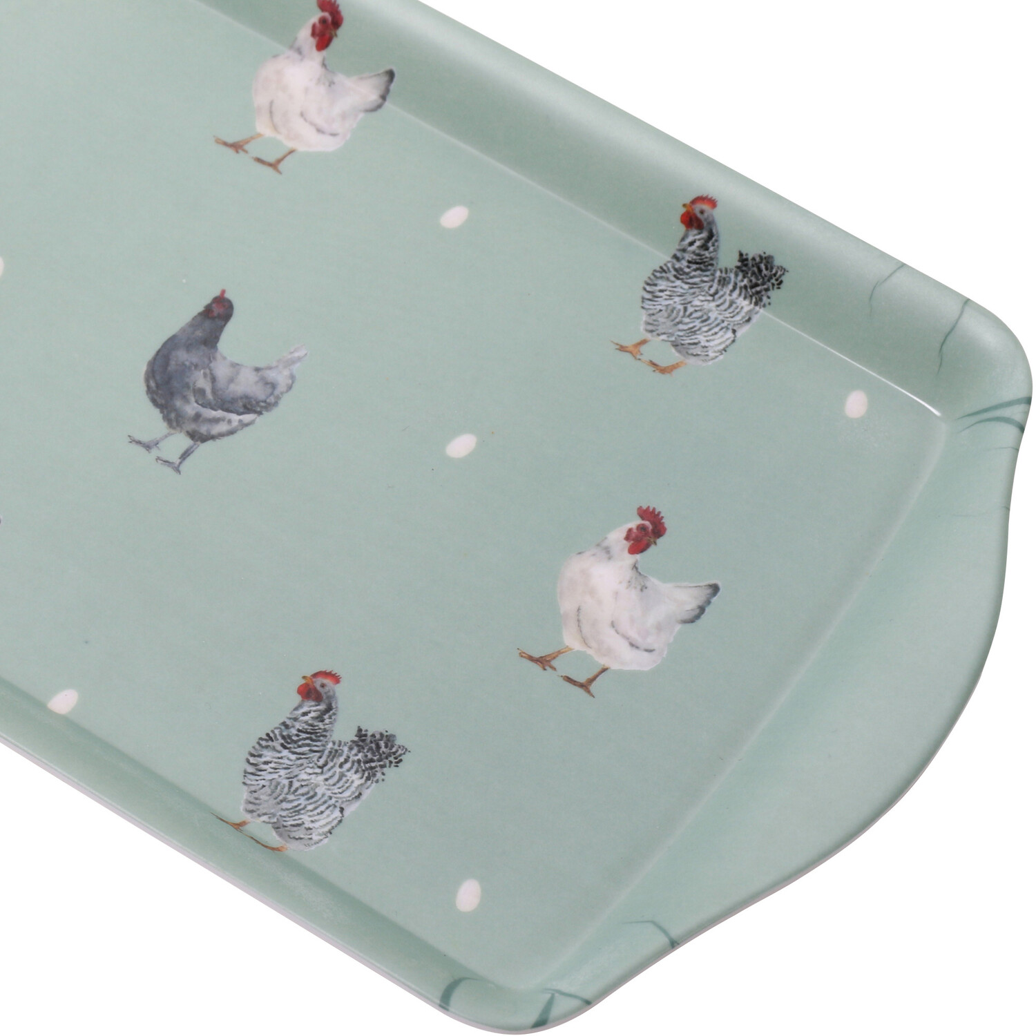 Farm Chickens Tray - Blue / Long Drinks Tray Image 2