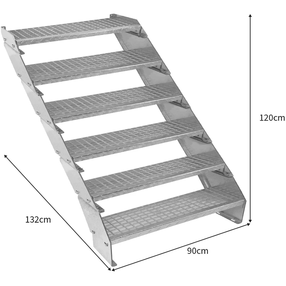MonsterShop 6 Section Adjustable Galvanised Staircase 900mm Image 5