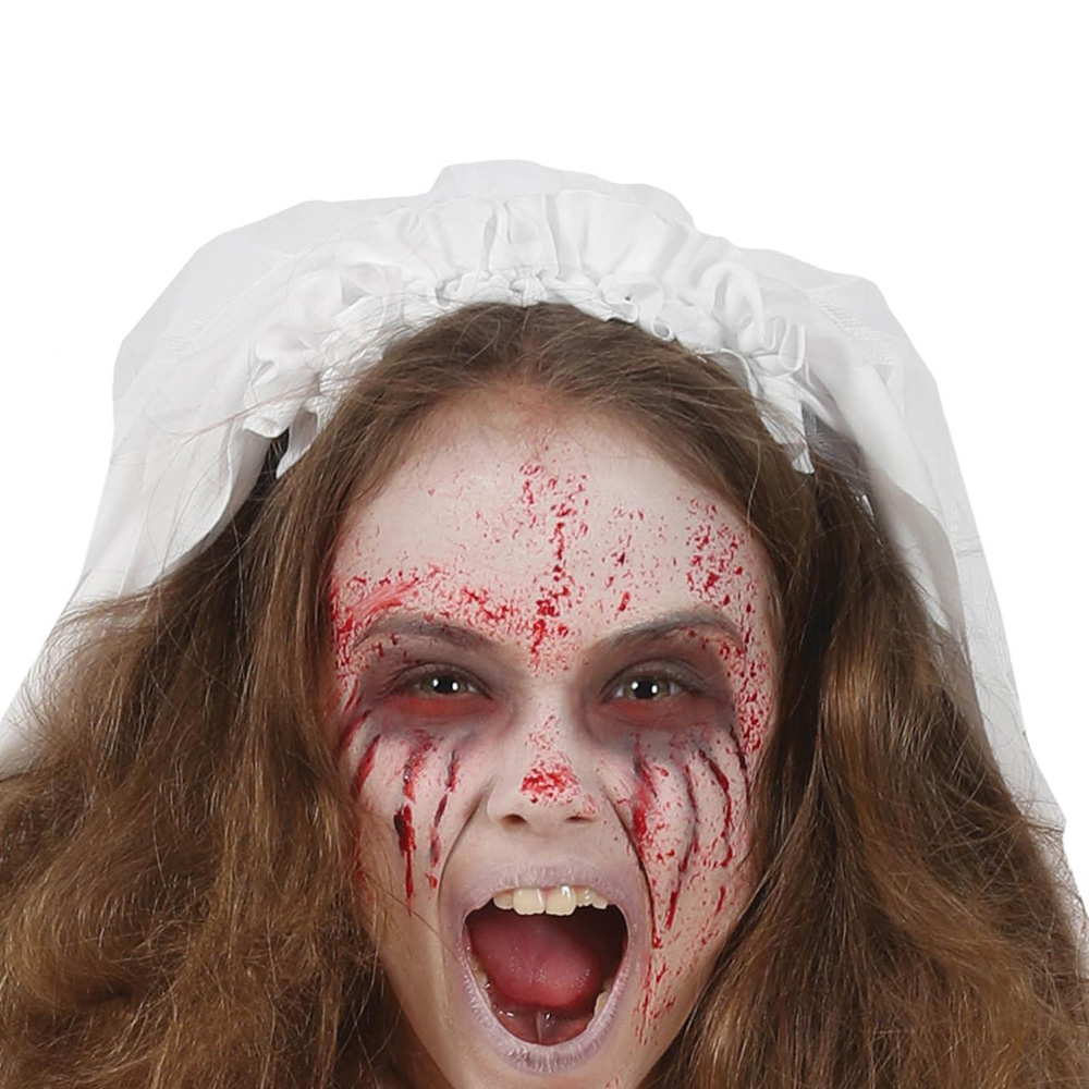 Fiestas Guirca Bloody Bride Costume White and Red 3 to 4 Years Image 3