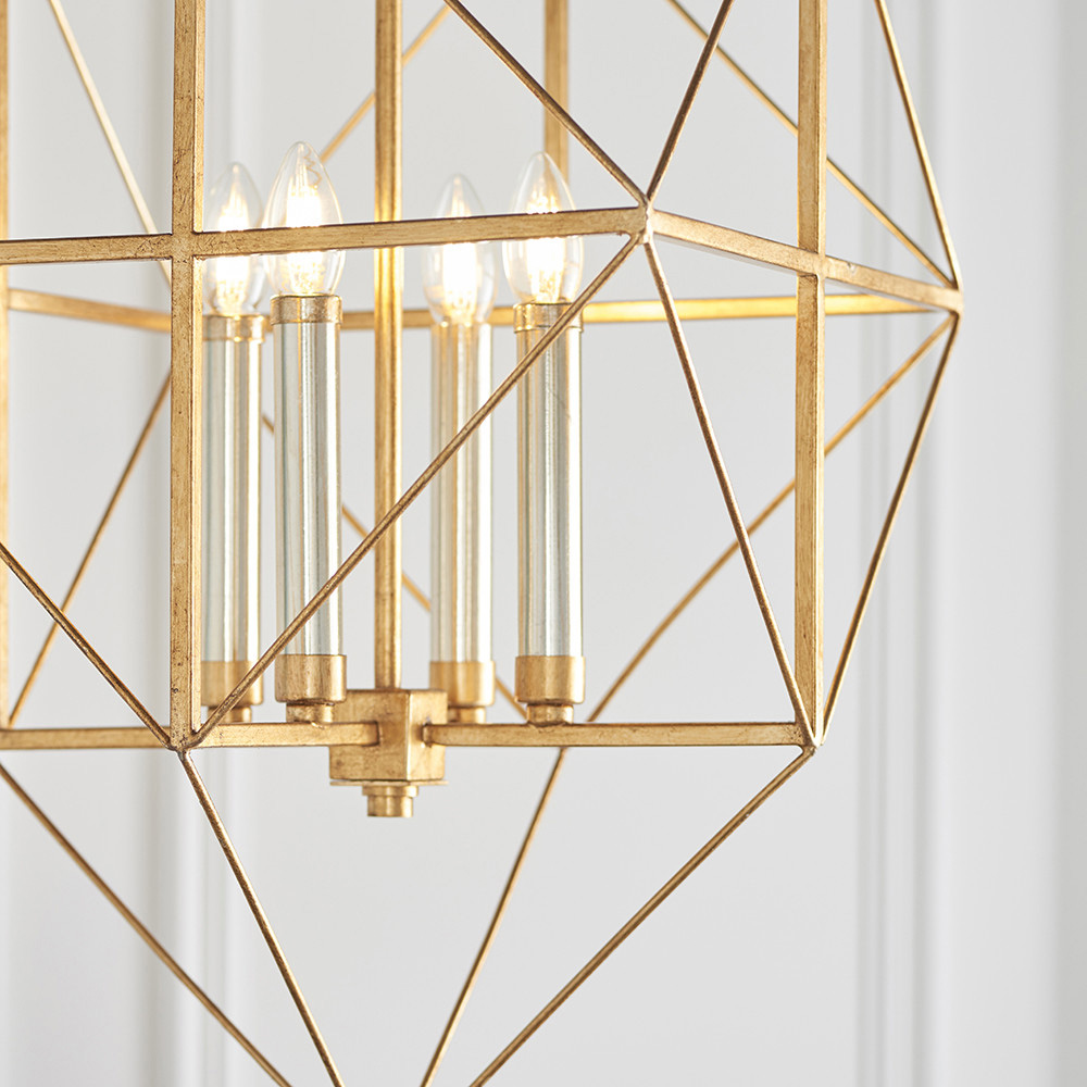 Merano Pescara Gold and Silver Leaf Pendant Light Image 3