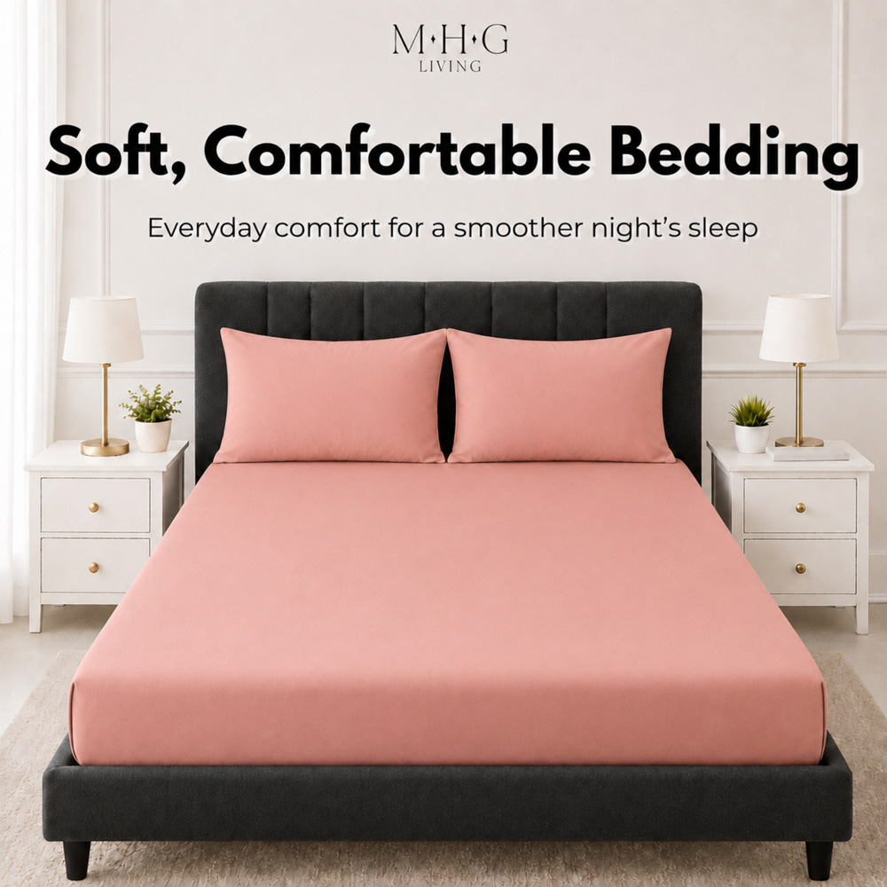 MHG Living Small Single Blush 30cm Deep Pocket Fitted Sheet Image 2