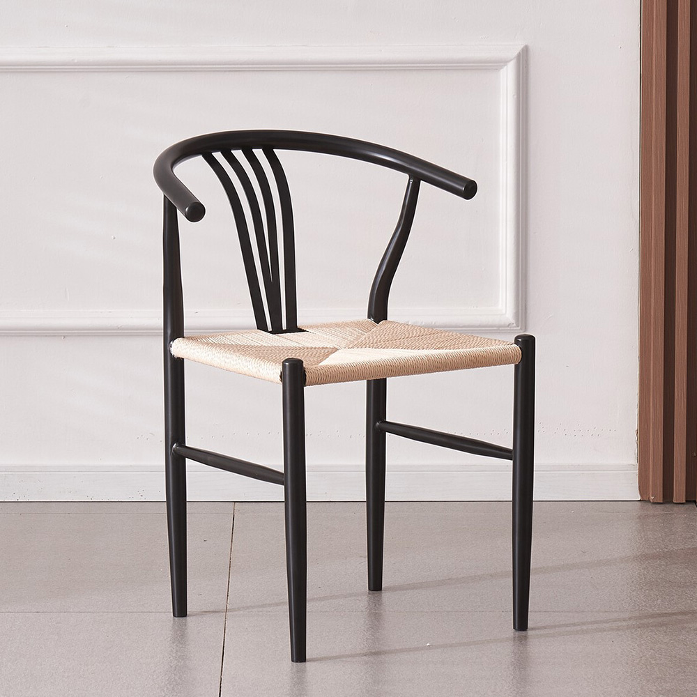 Ashford Set of 2 Black Iron Dining Chairs Image 2