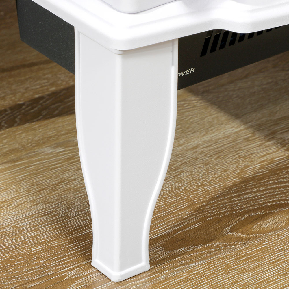 HOMCOM White Freestanding Electric LED Fireplace Heater with Flame Effect 2000W Image 3