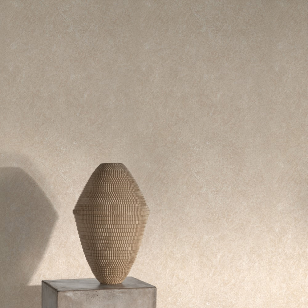 Grandeco Blown Vinyl Indentity Vintage Plaster Effect Taupe Wallpaper Image 2