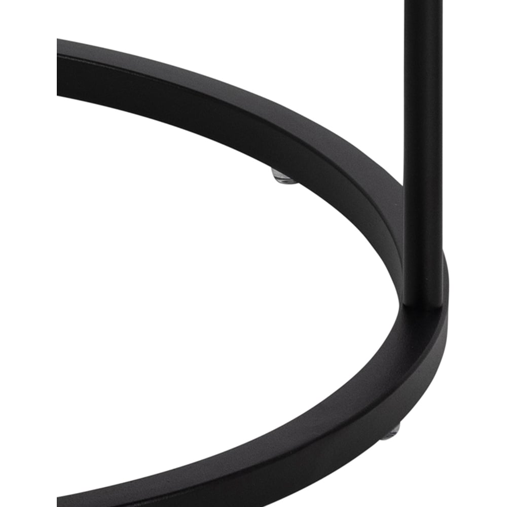 Florence Polo Single Drawer Black Round Bedside Table Image 8
