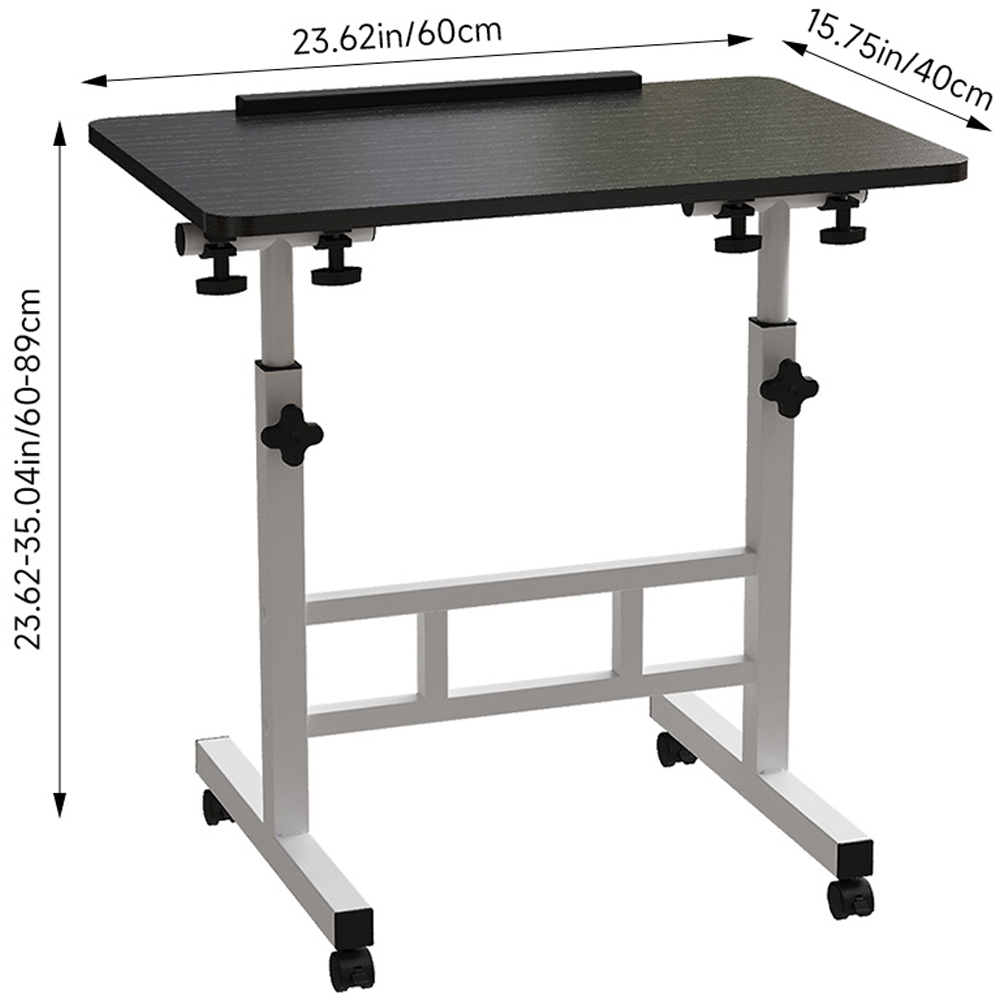 Living and Home Height Adjustable Mobile Laptop Desk Black Image 9