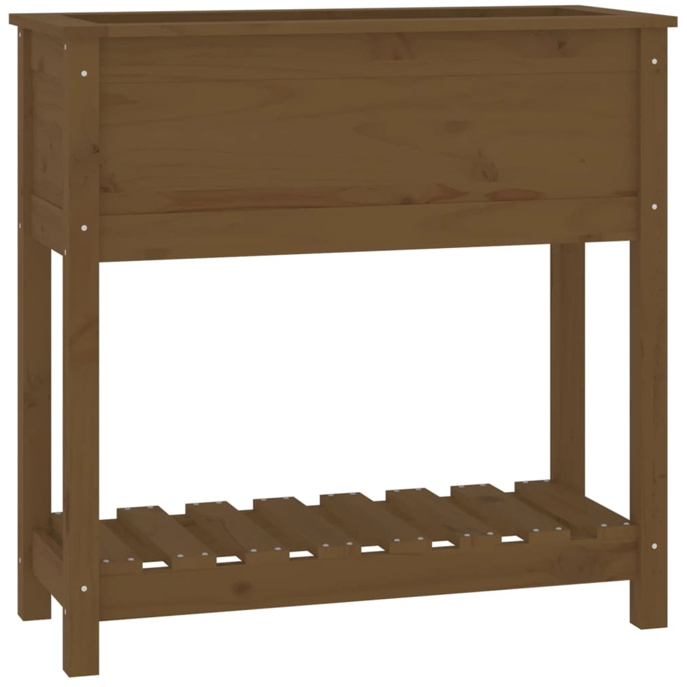 vidaXL Single Shelf Brown Solid Pine Wood Garden Planter 82.5 x 34.5 x 81cm Image 1