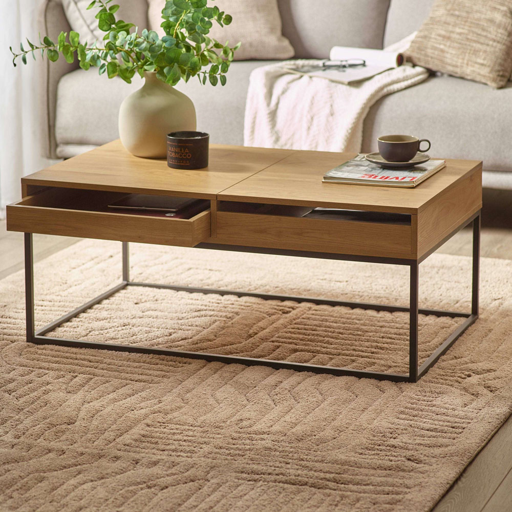 Julian Bowen Kade Single Drawer Single Shelf Oak Effect Coffee Table Image 7