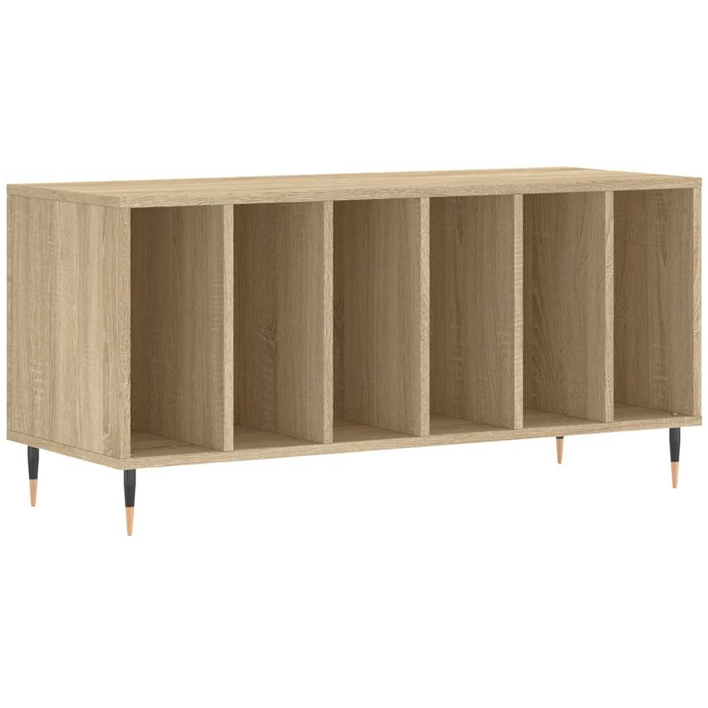 vidaXL 6 Shelf Sonoma Oak Record Cabinet Image 2