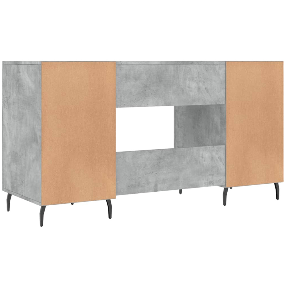 vidaXL 2 Door Computer Desk Concrete Grey and Black Image 8