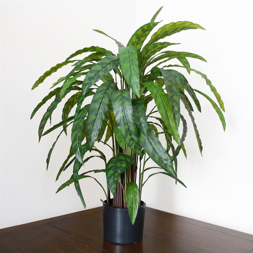 Leaf Green Variegated Calathea Artificial Plant Pot 2.9ft Image 2