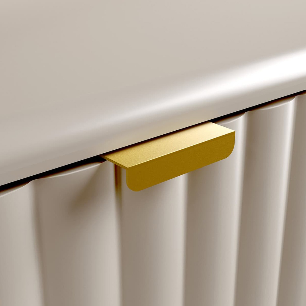Impact Furniture Oren 2 Door Cashmere Beige Fluted Wall Hung Under Sink Vanity Unit with Basin 600mm Image 5