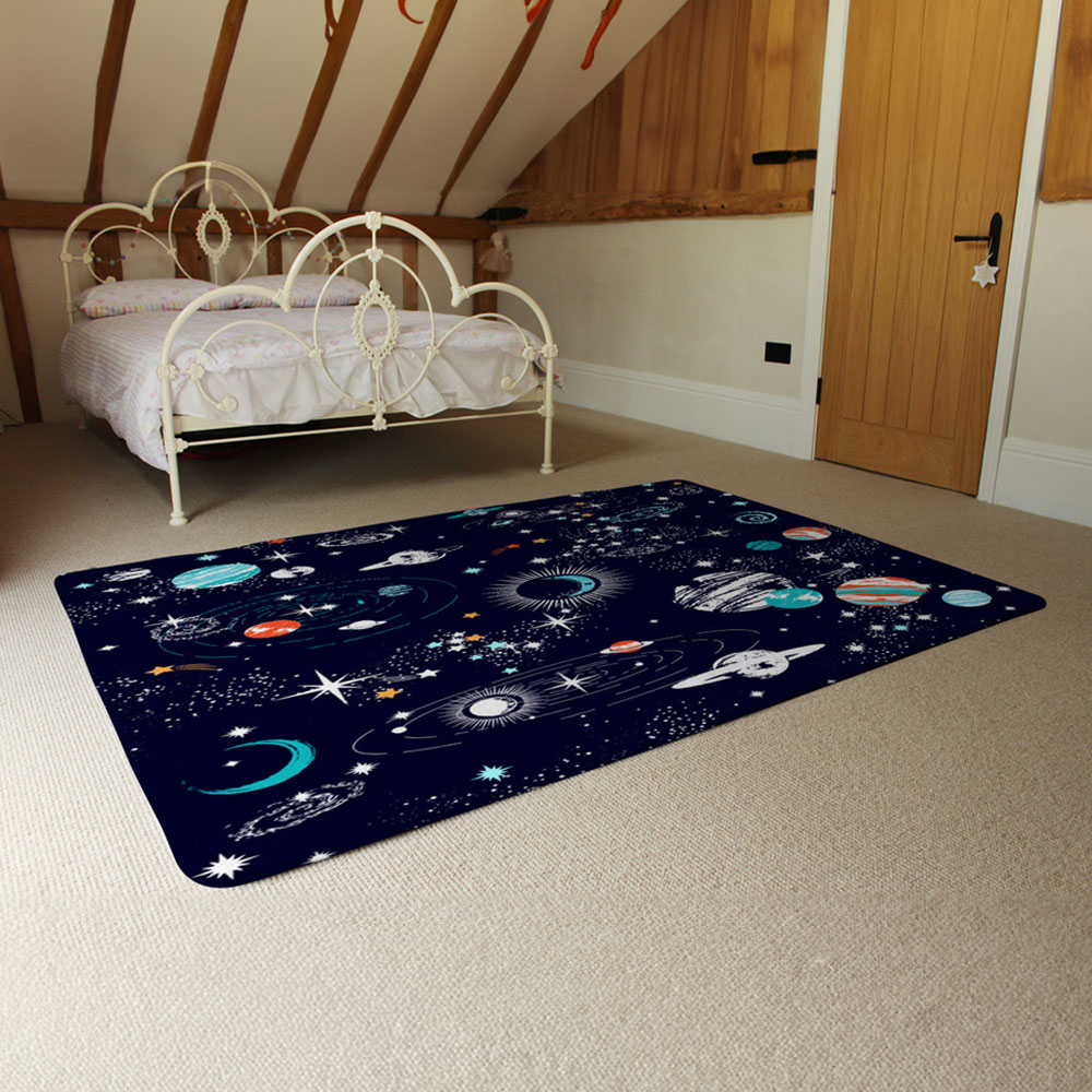Benjamin Tate Design Faux Wool Extra Large Space Galaxy Constellation Rug 230 x 160cm Image 4