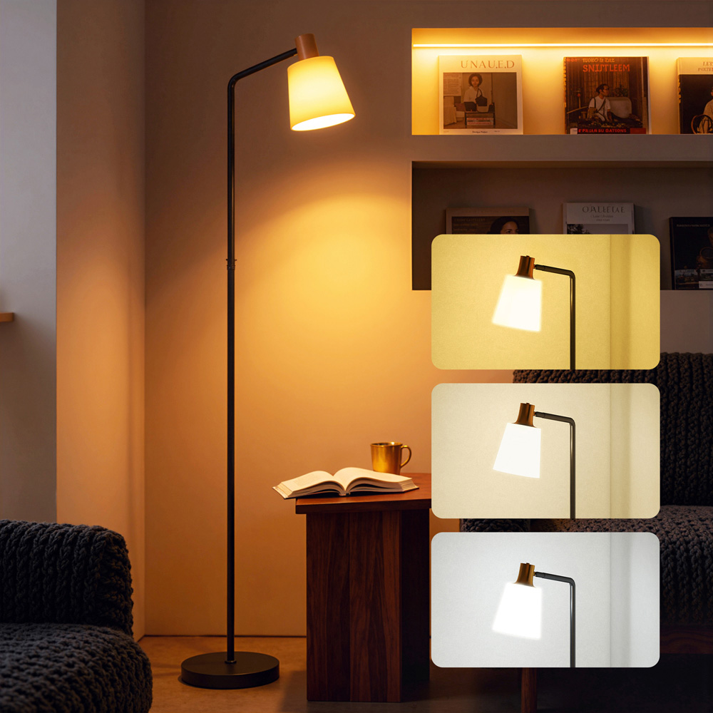 Portland Rotatable Head LED Black Floor Lamp Image 5