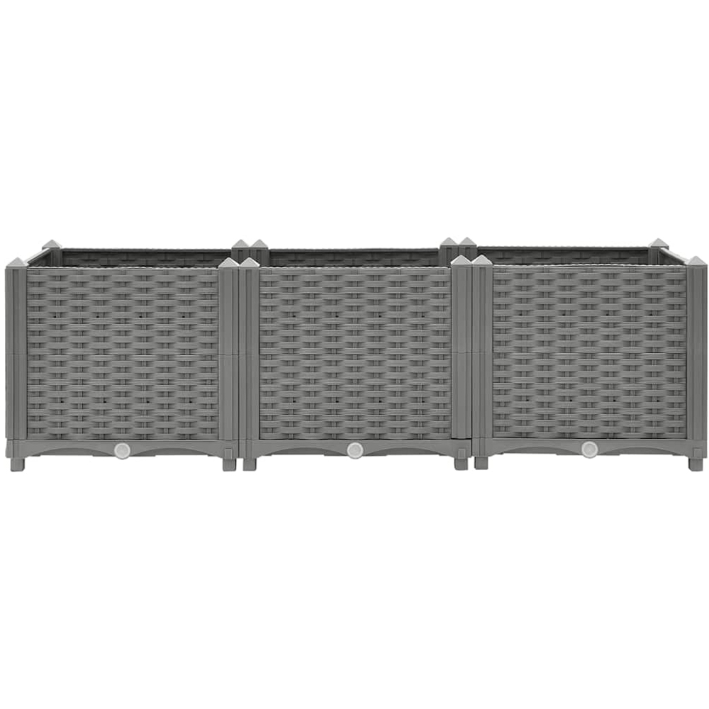 vidaXL Light Grey Polypropylene Raised Garden Bed 38 x 40 x 120cm Image 4