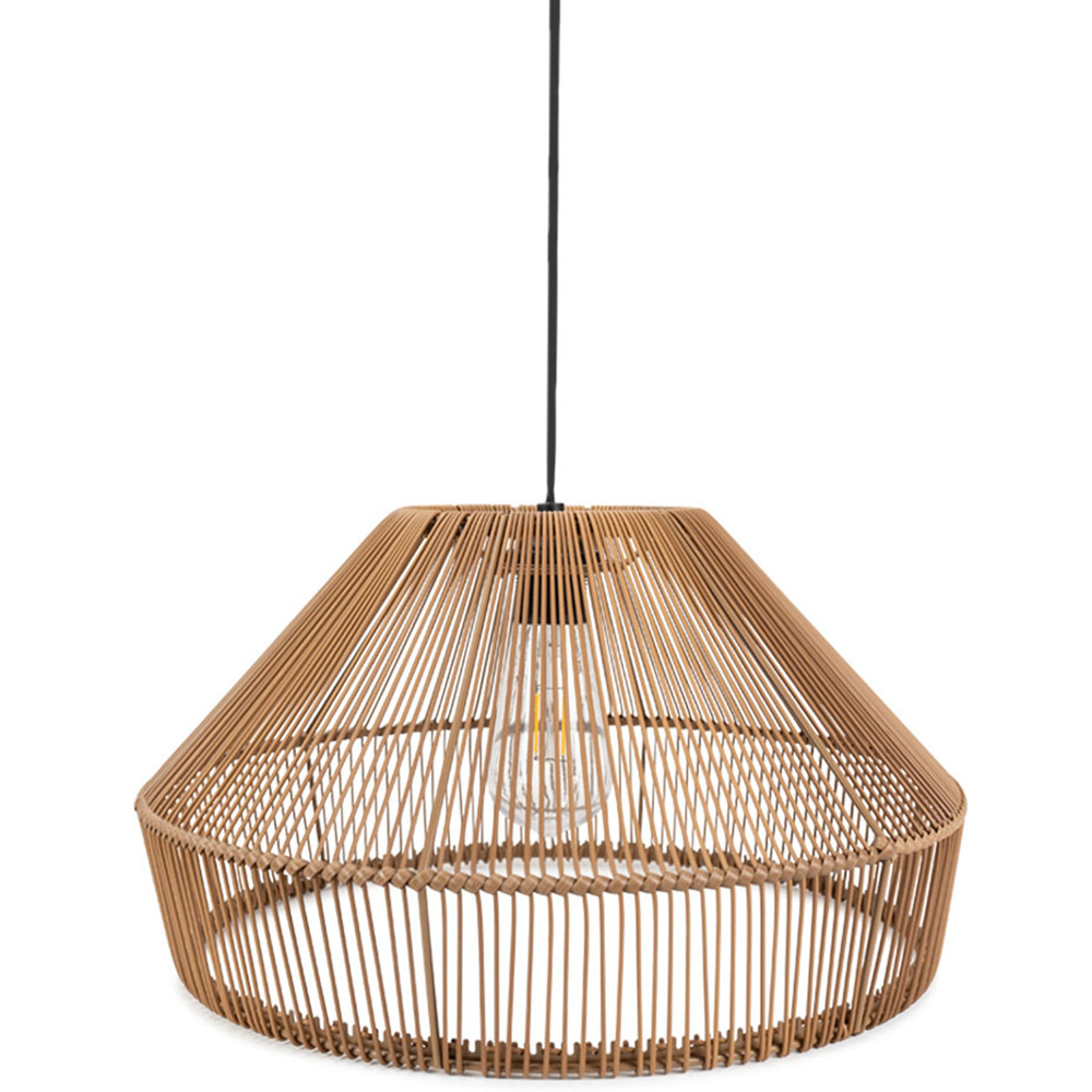 ValueLights Rattan Outdoor Solar Overhead Pendant Light Image 1