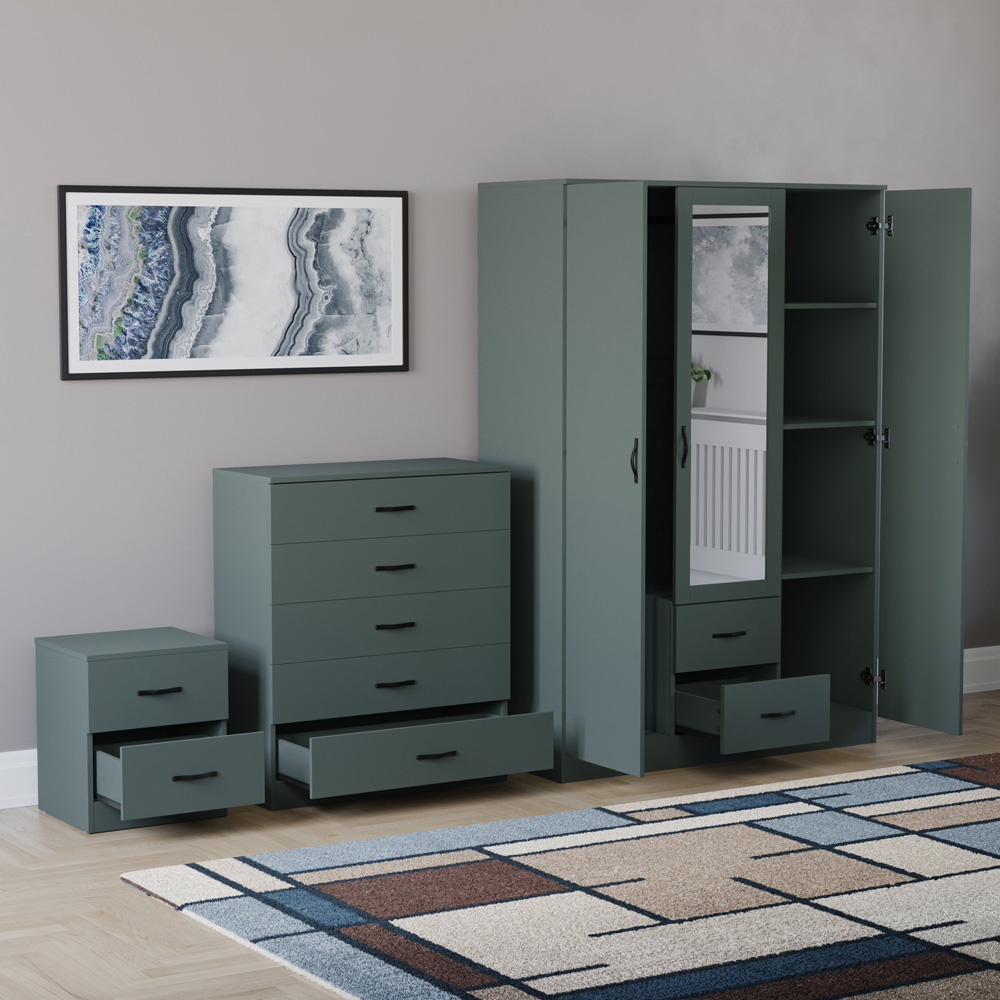 VIDA DESIGNS Riano Green 3 Piece Bedroom Furniture Set Image 4