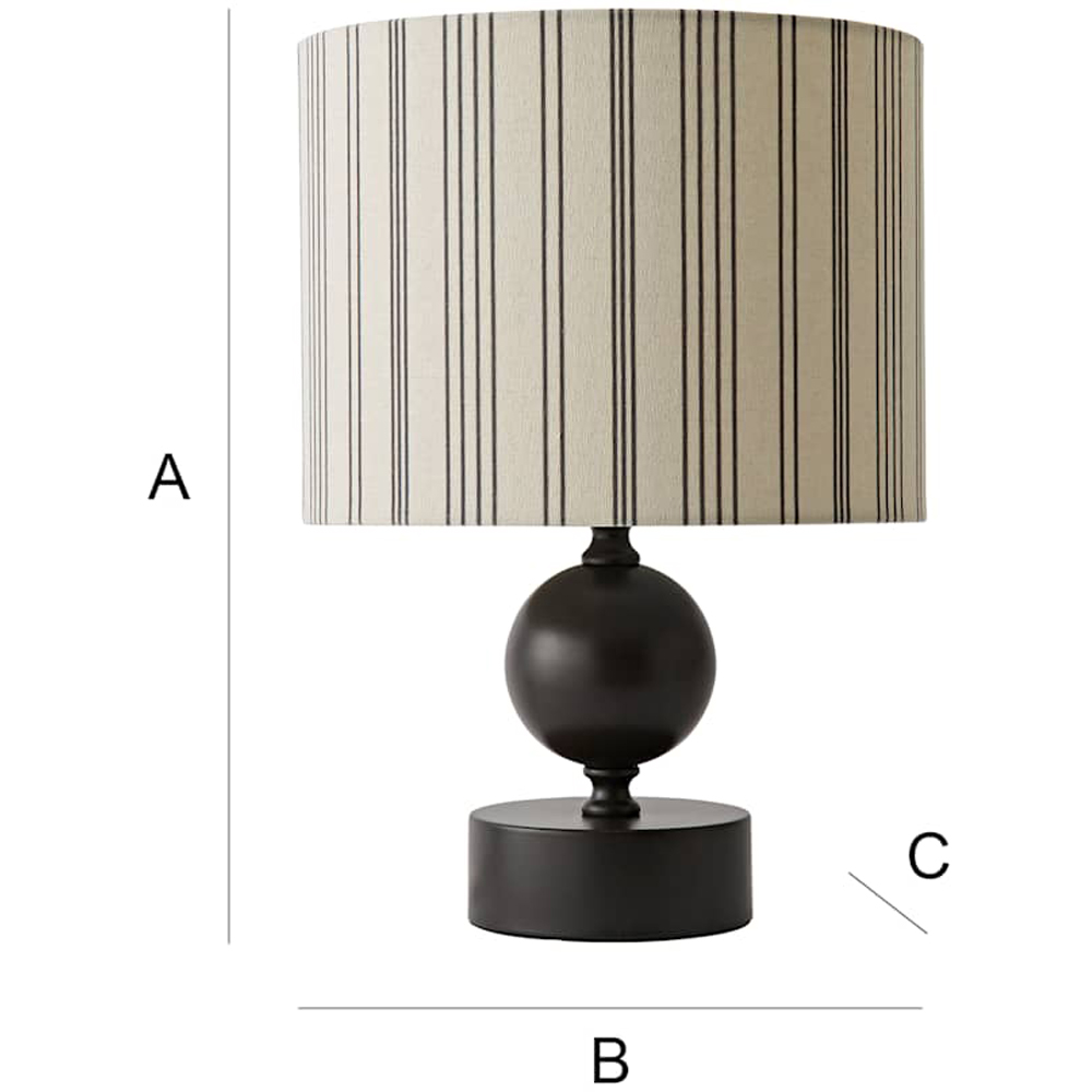 ValueLights Anthony Linen Stripe Shade Candlestick LED Table Lamp with Bulb Image 7