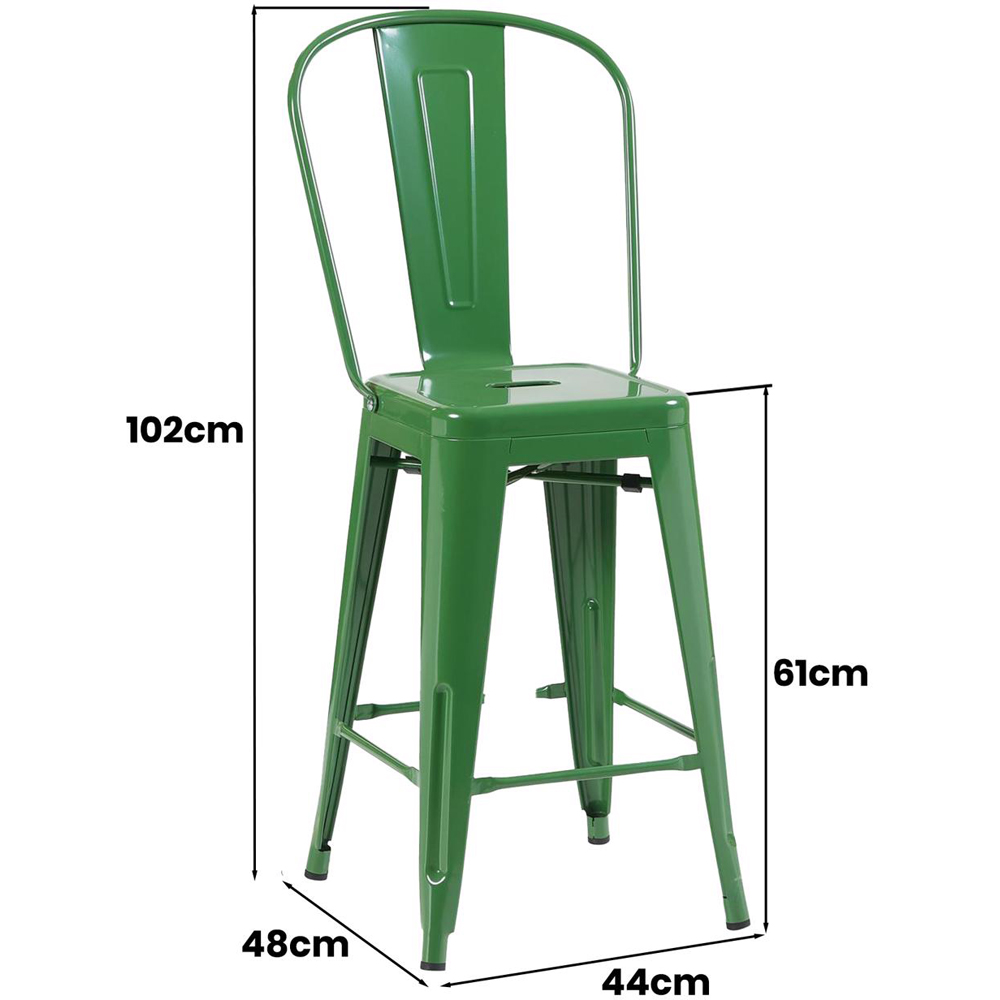 FWStyle Green Gloss Metal Bar Chair 4 Pack Image 6