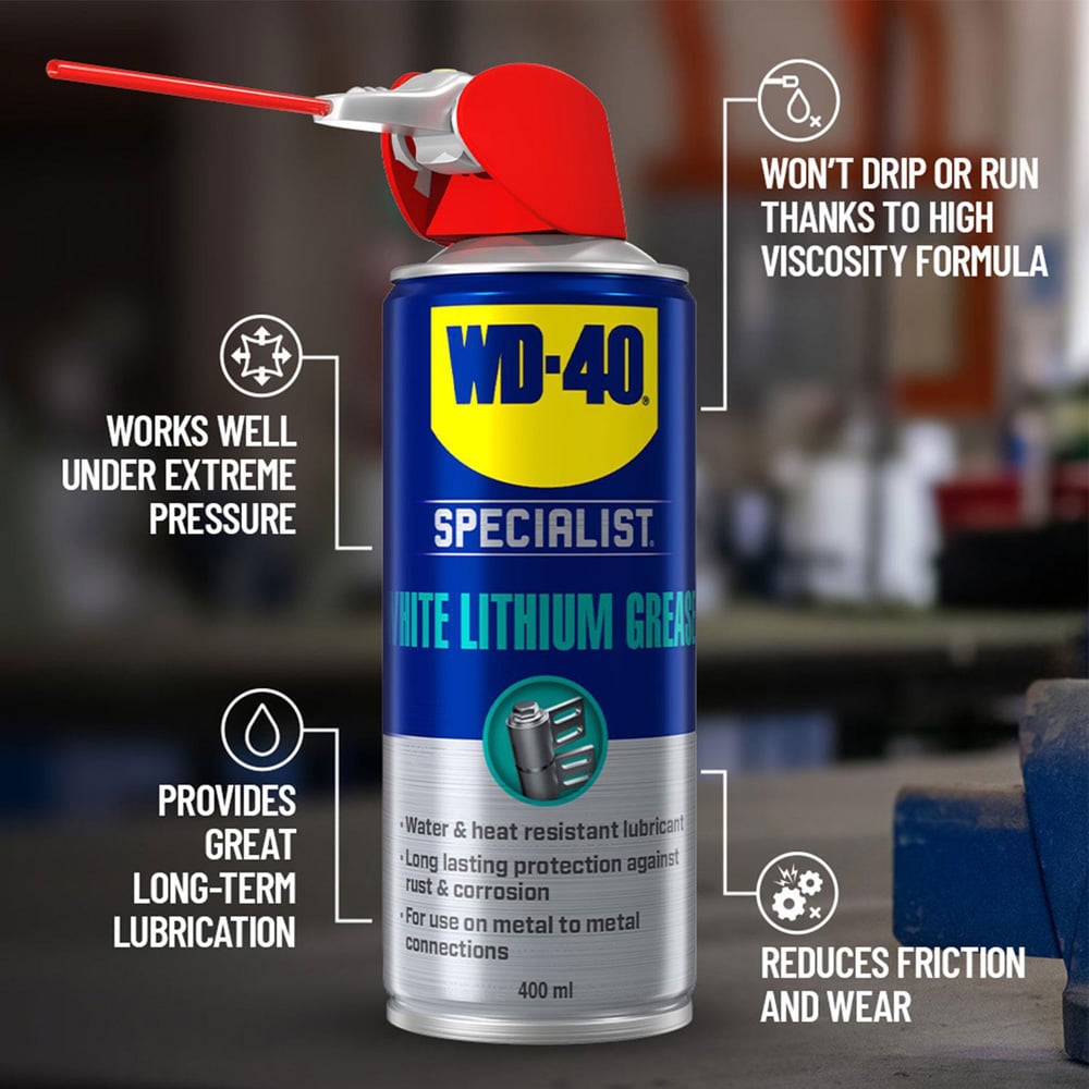 WD-40 Specialist All-Weather Protection White Lithium Grease Spray 400ml 3 Pack Image 8