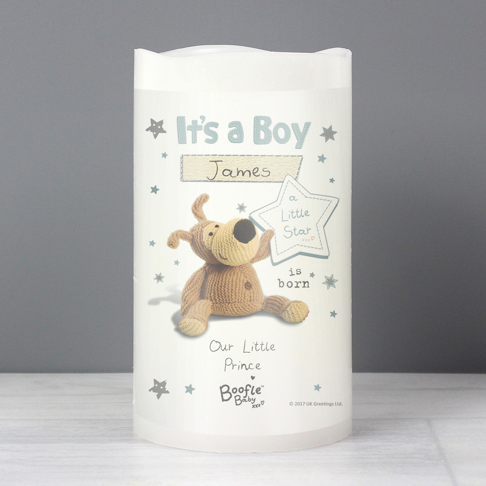 Personalised Memento Boofle Its A Boy Nightlight LED Candle Image 3