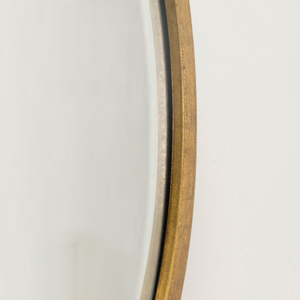 MirrorOutlet Rowan Gold Bevelled Round Wall Mirror 100 x 100cm Image 5