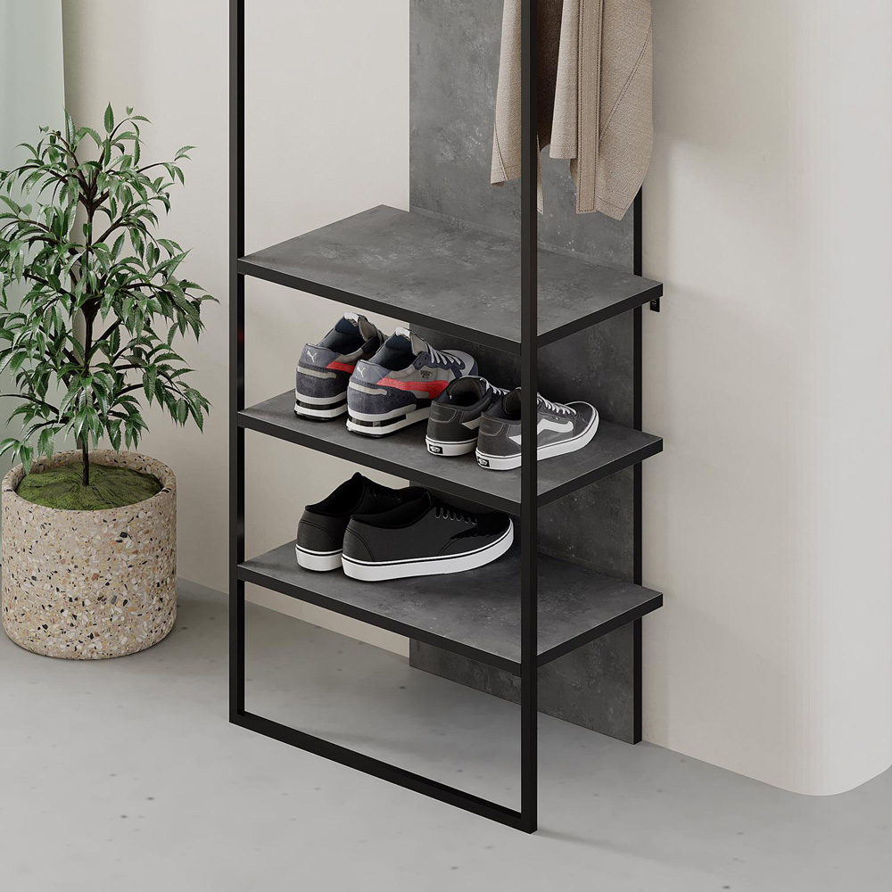 FWStyle Archy 3 Shelf White Hallway Coat and Shoe Storage Rack Image 3
