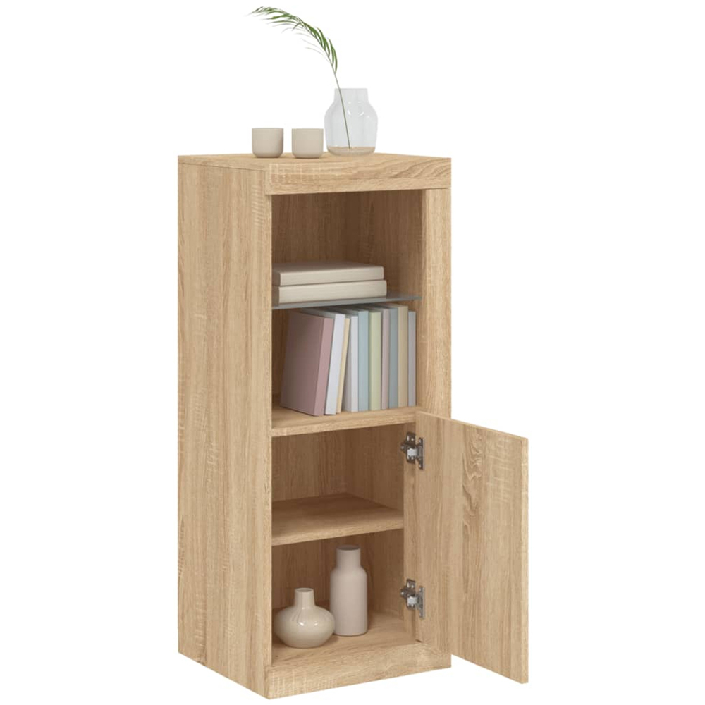 vidaXL Single Door 2 Shelf Sonoma Oak Sideboard with RGB LED Lights Image 5