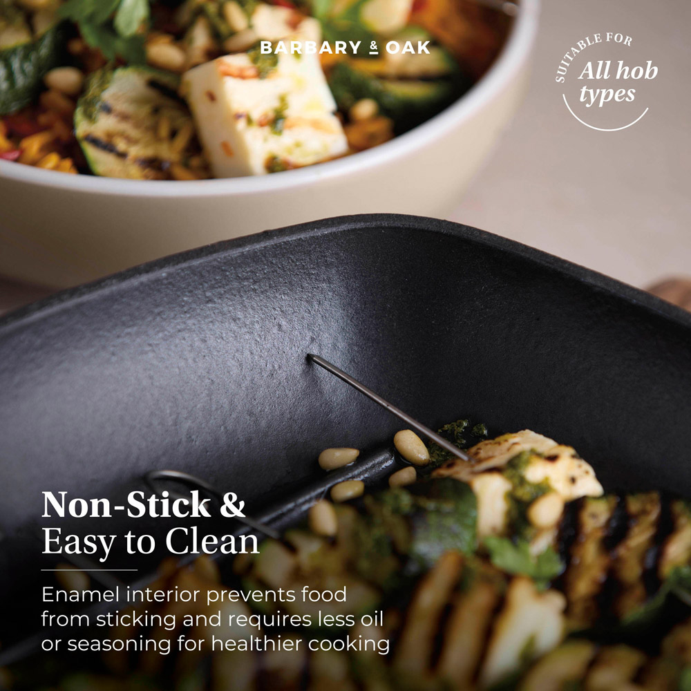 Barbary & Oak Nattura 28cm Cashmere Cast Iron Grill Pan Image 5
