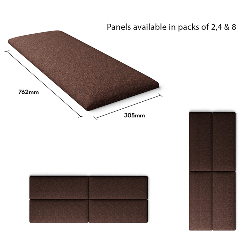 Aspire EasyMount Chocolate Yorkshire Knit Upholstered Wall Mounted Headboard Panels 4 Pack Image 5