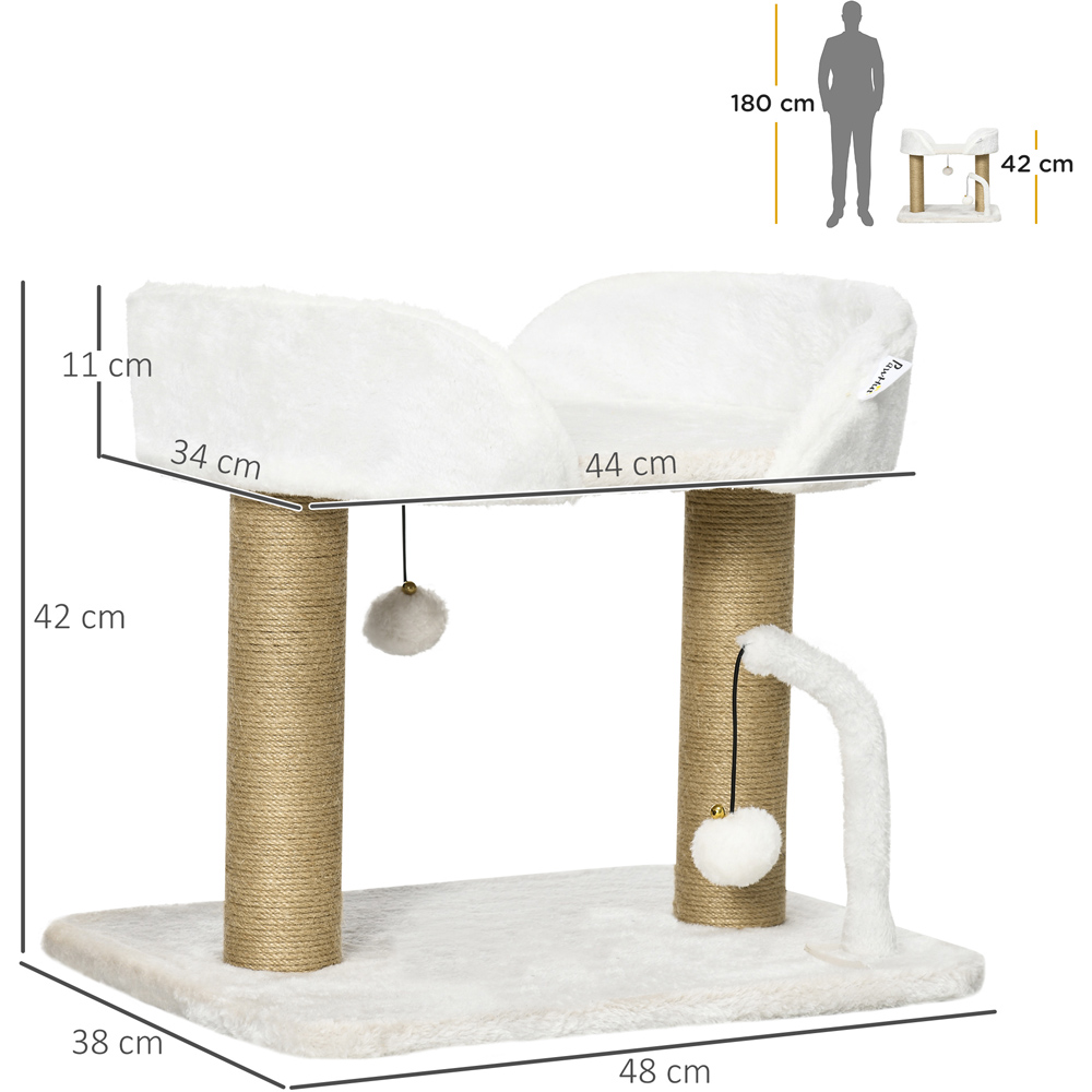 PawHut White Cat Activity Tree 42cm Image 9