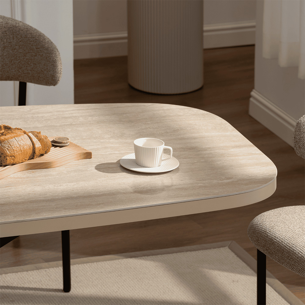 Home Source Axal 6 Seater 180-220cm Extendable Oval Dining Table Oak Effect Image 4