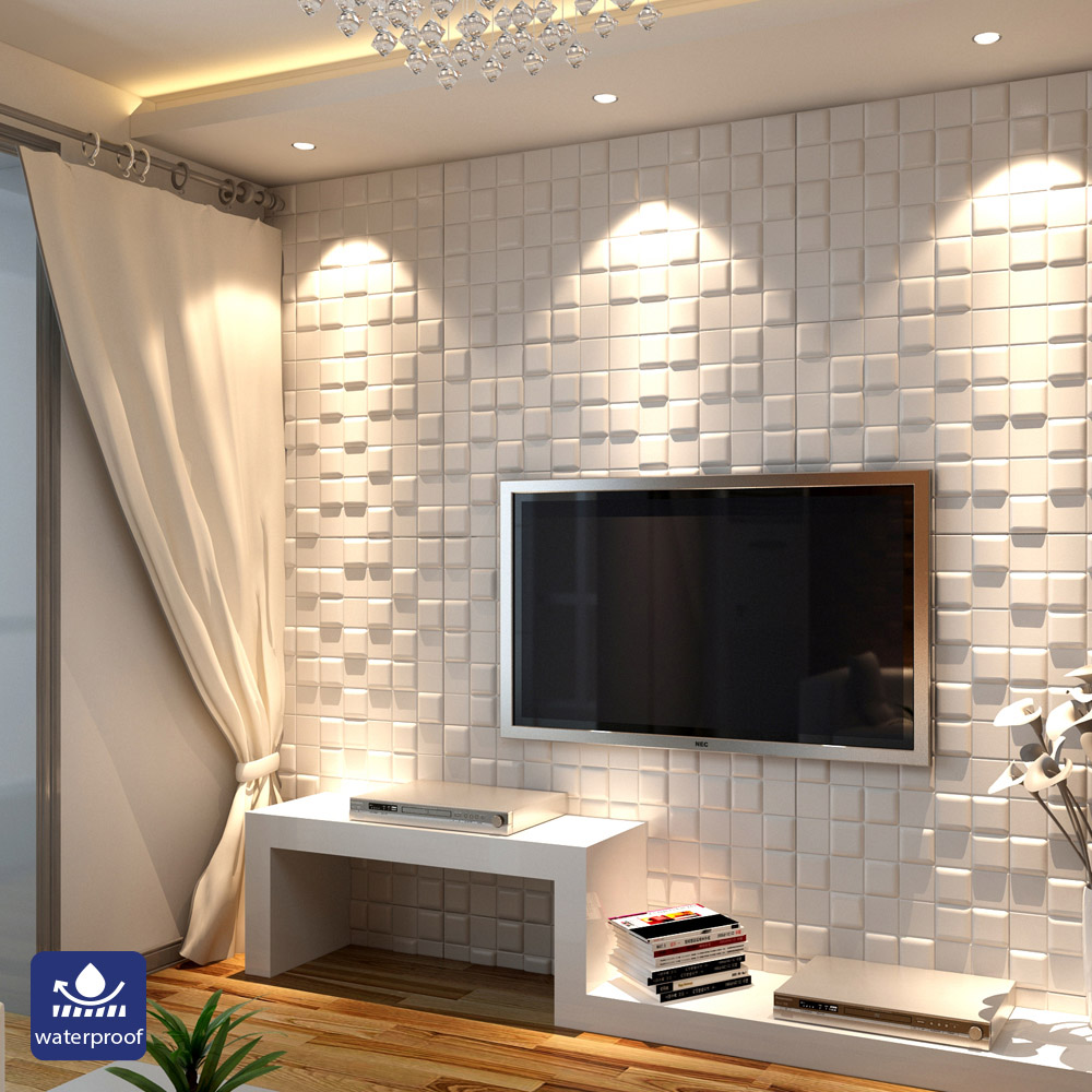 Britwall Cube Artistic Realm 3D PU Leather Wall Panel 600 x 600mm 4 Pack Image 4