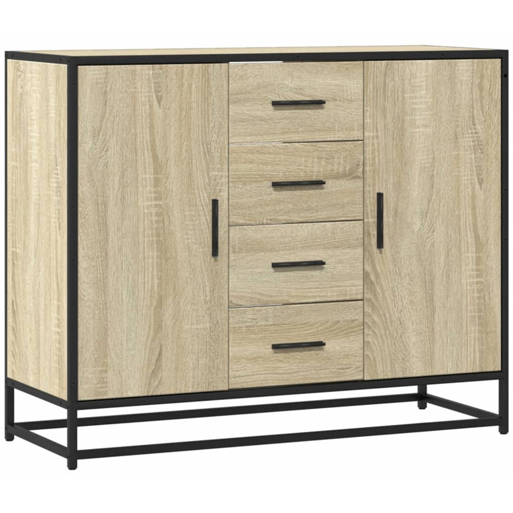 vidaXL 2 Door 4 Drawer Sonoma Oak Wide Sideboard Image 2