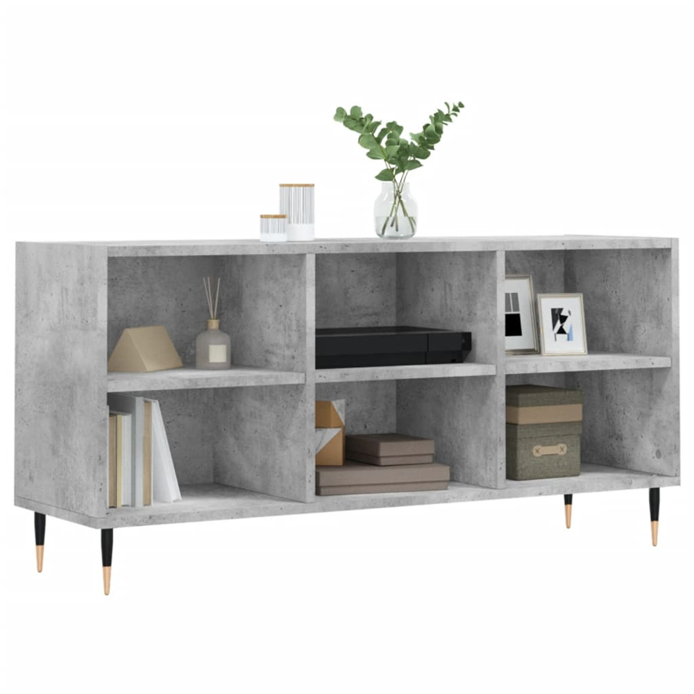vidaXL 6 Shelf Concrete Grey TV Cabinet Image 4
