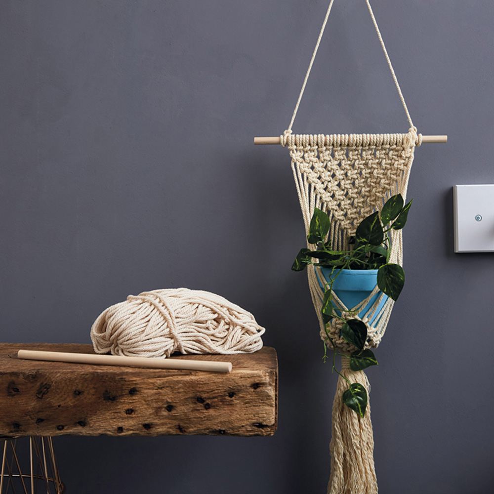 House of Crafts Beige Macrame Plant Hanger Craft Kit Image 2